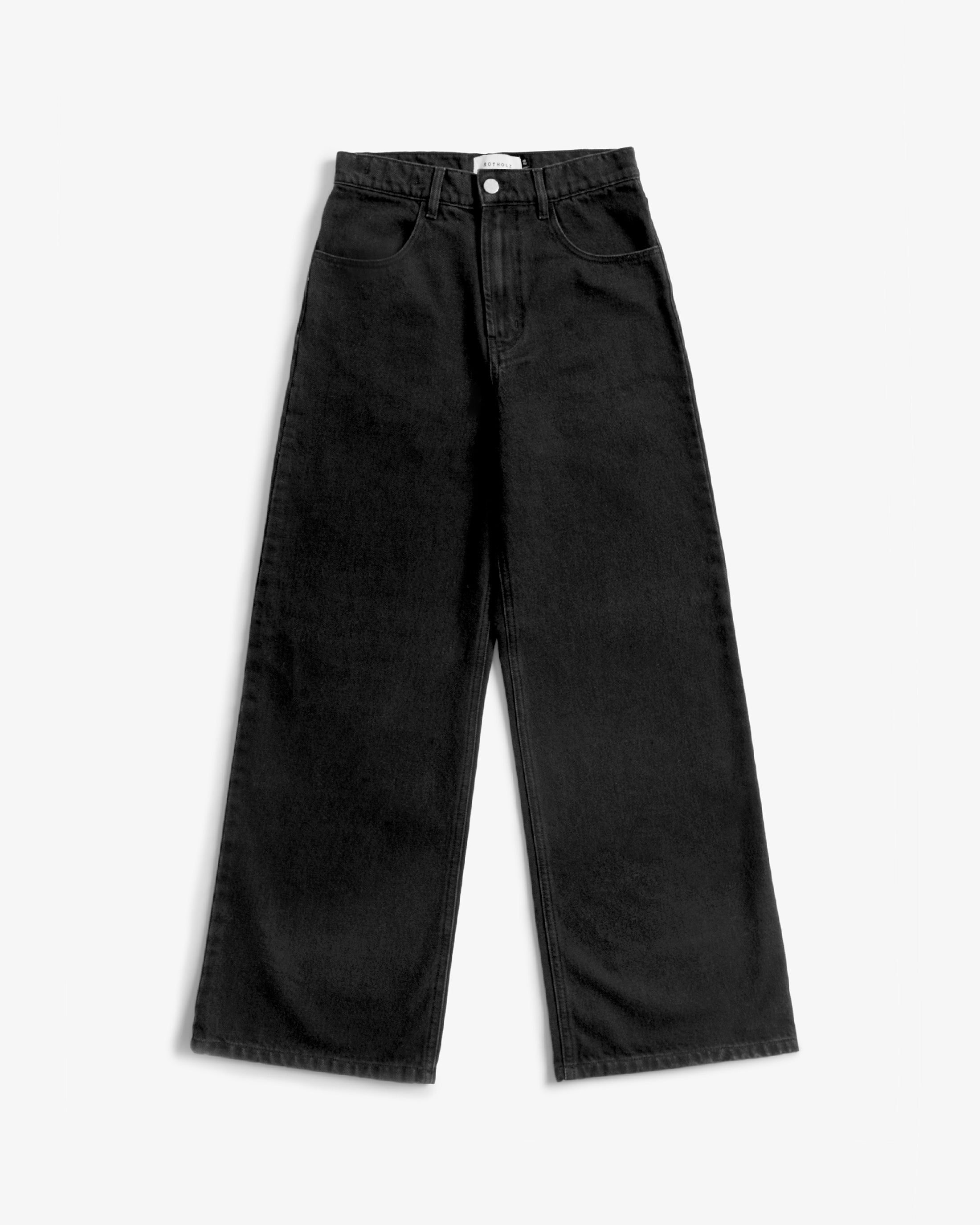 Flared Leg Jeans Bio Baumwolle - Schwarz