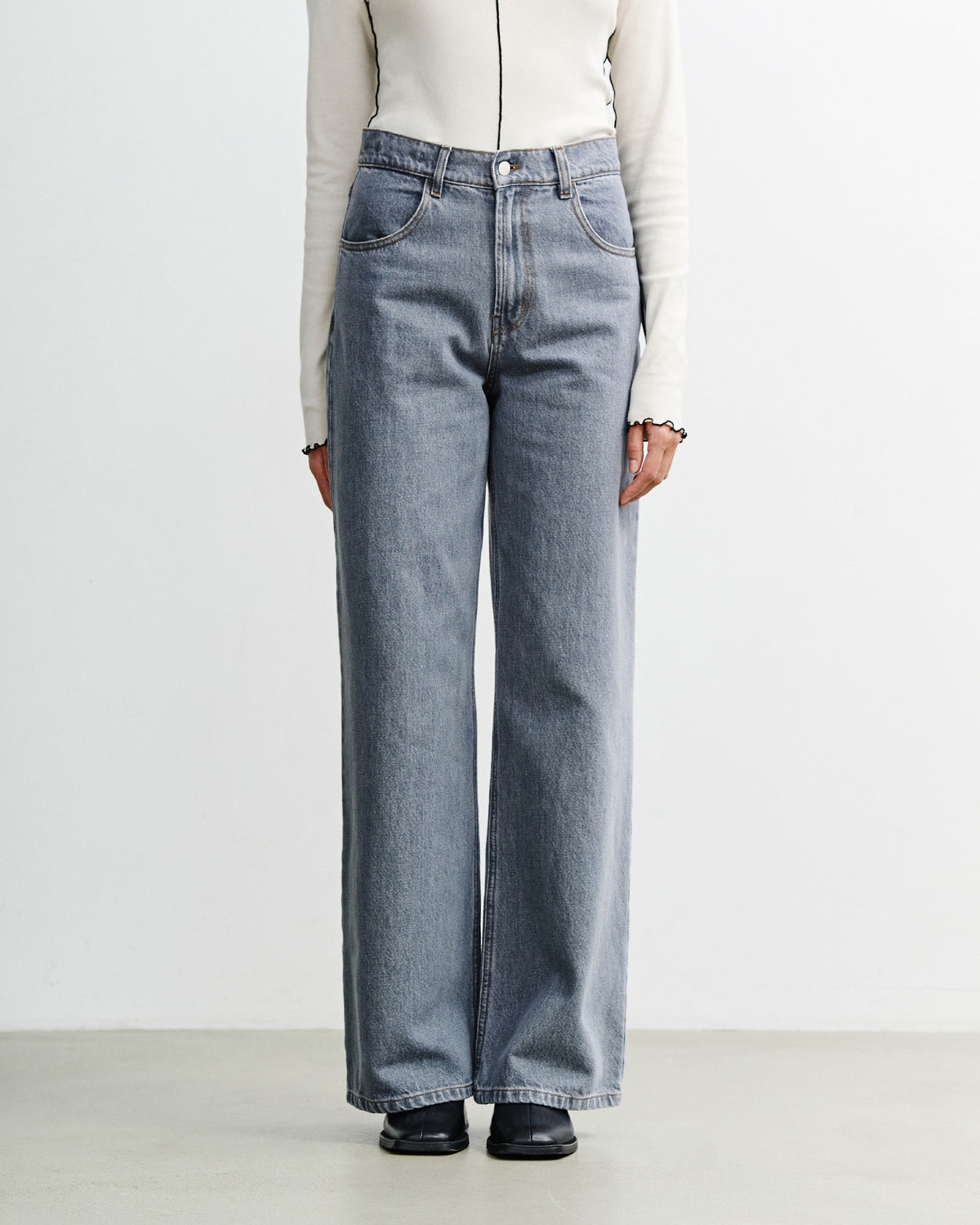 Flared Leg Jeans Bio Baumwolle - Grau