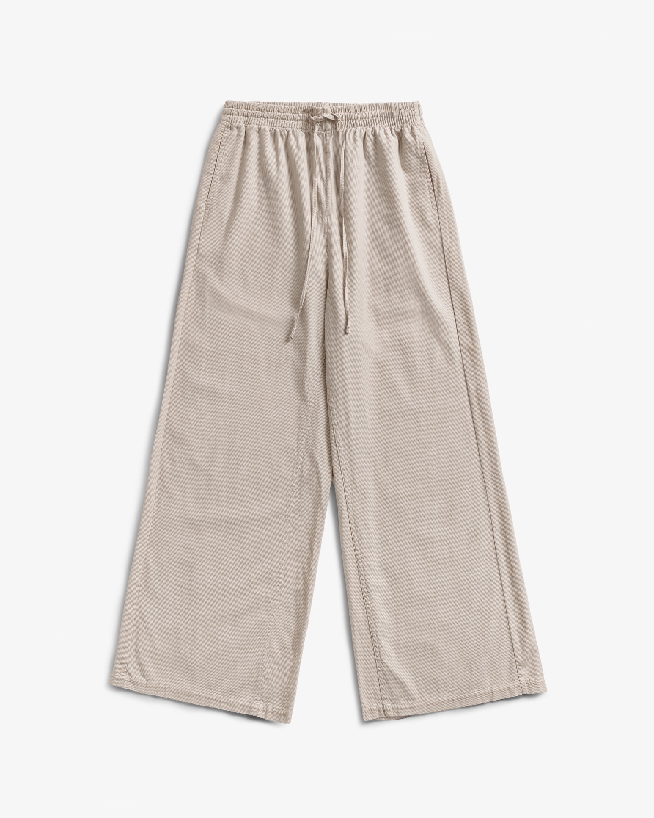 Leichte Schlaghose Bio Baumwolle - Beige Gestreift