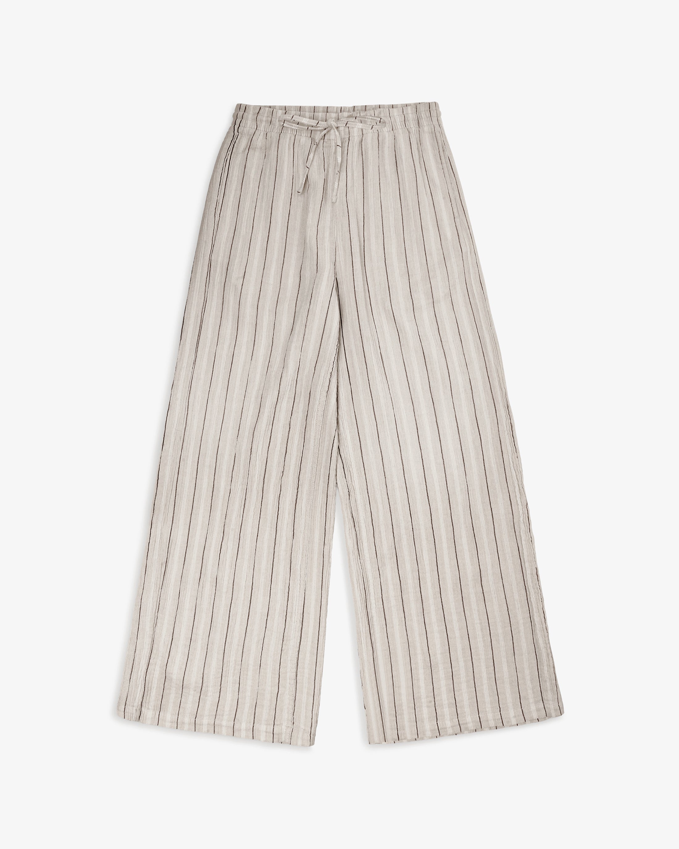 Leichte Schlaghose Bio Baumwolle - Sand Gestreift