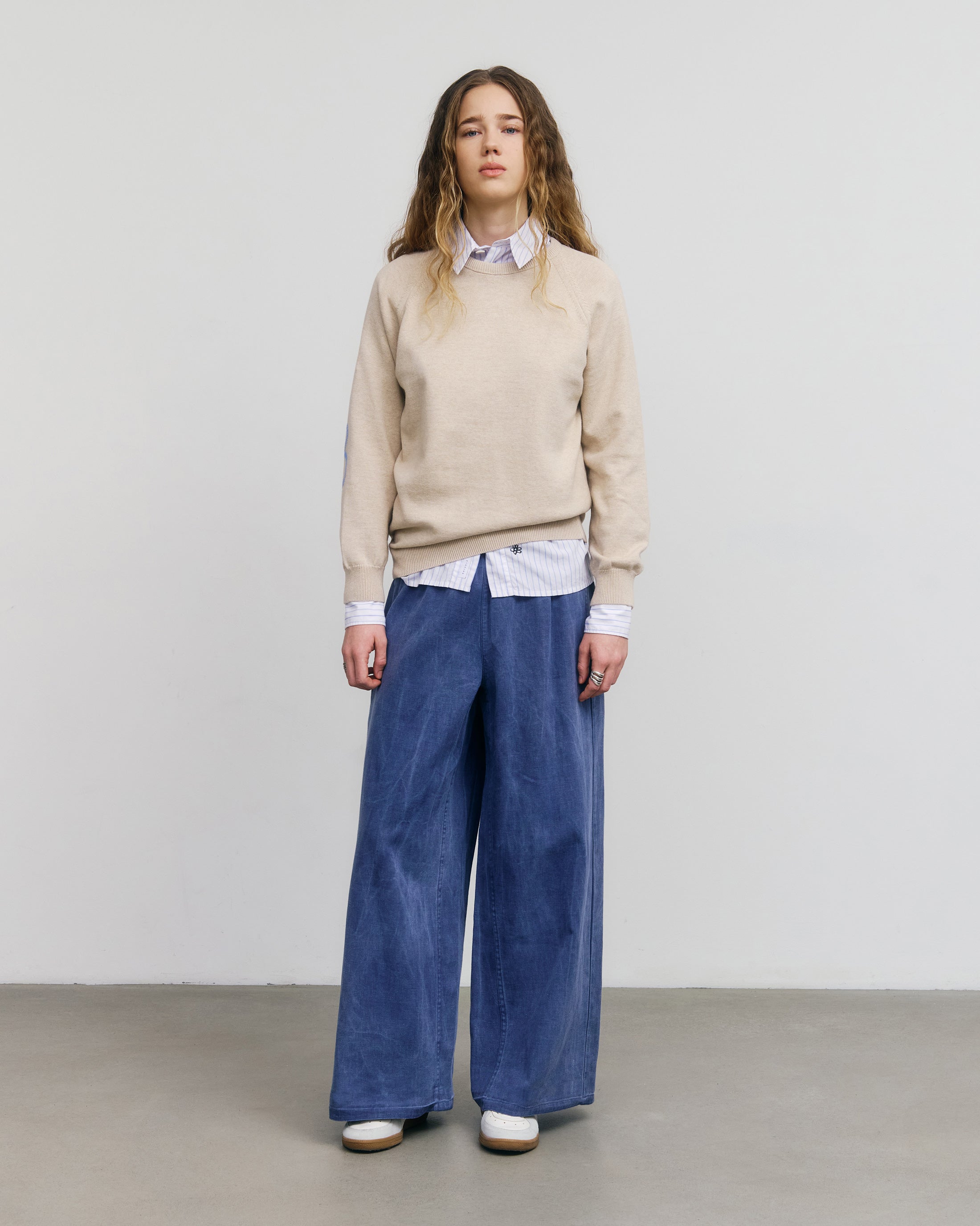 Leichter Strickpullover Bio Baumwolle - Beige