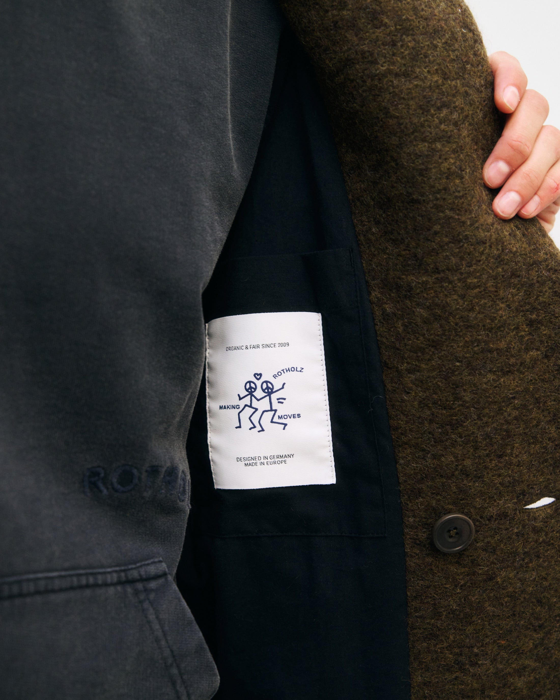 Mantel Bio Wollmischung - Dunkelgrün