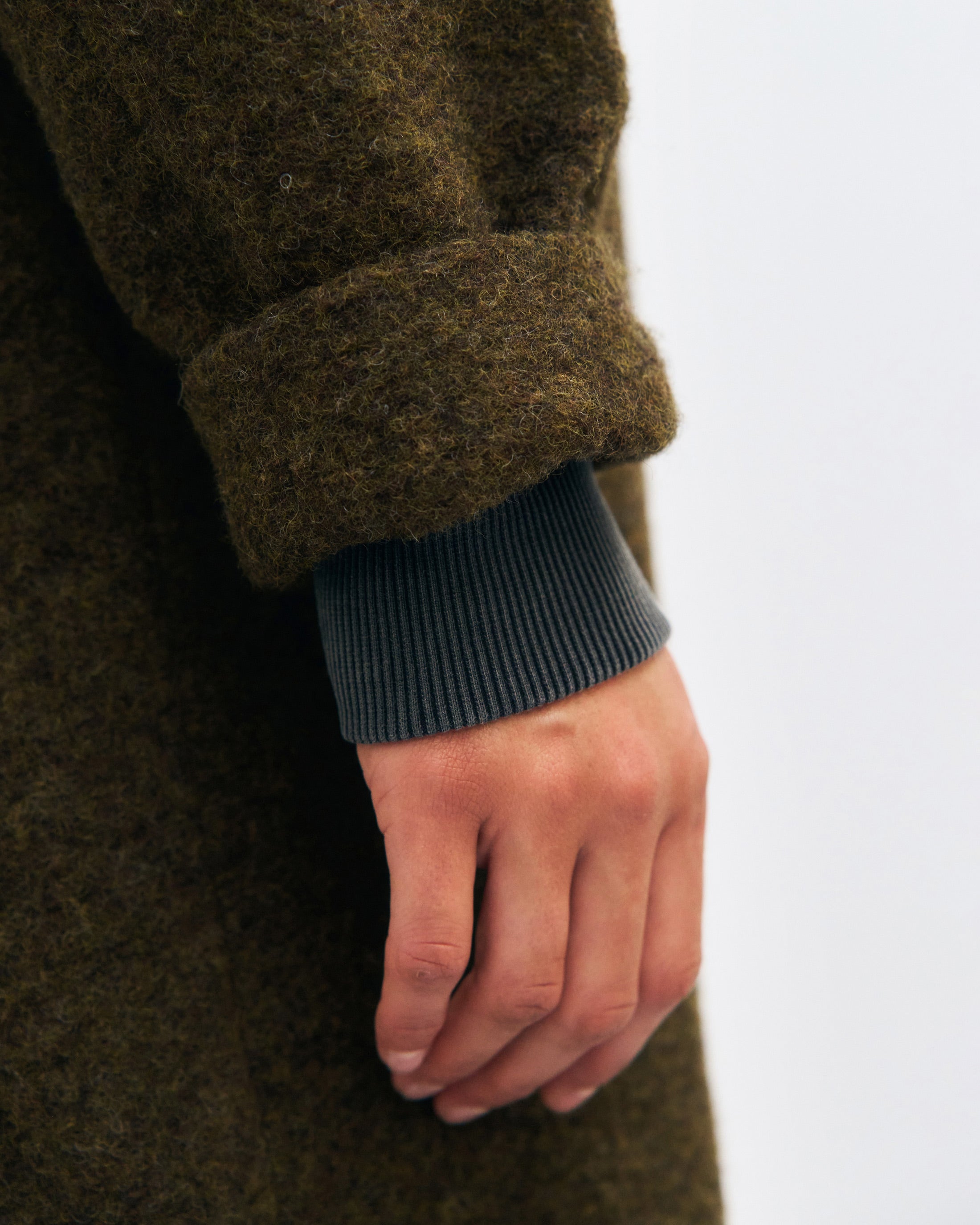 Mantel Bio Wollmischung - Dunkelgrün