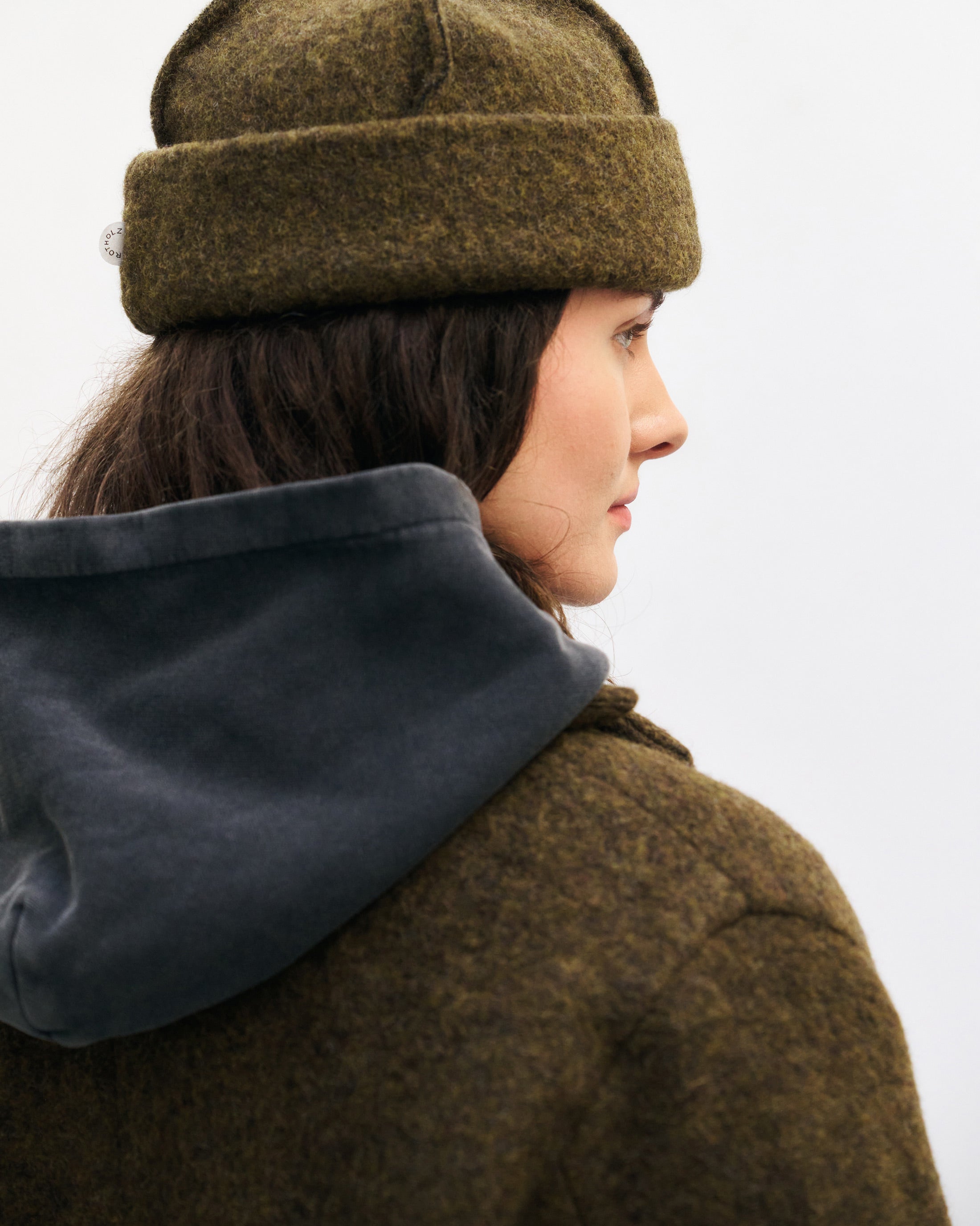 Mantel Bio Wollmischung - Dunkelgrün