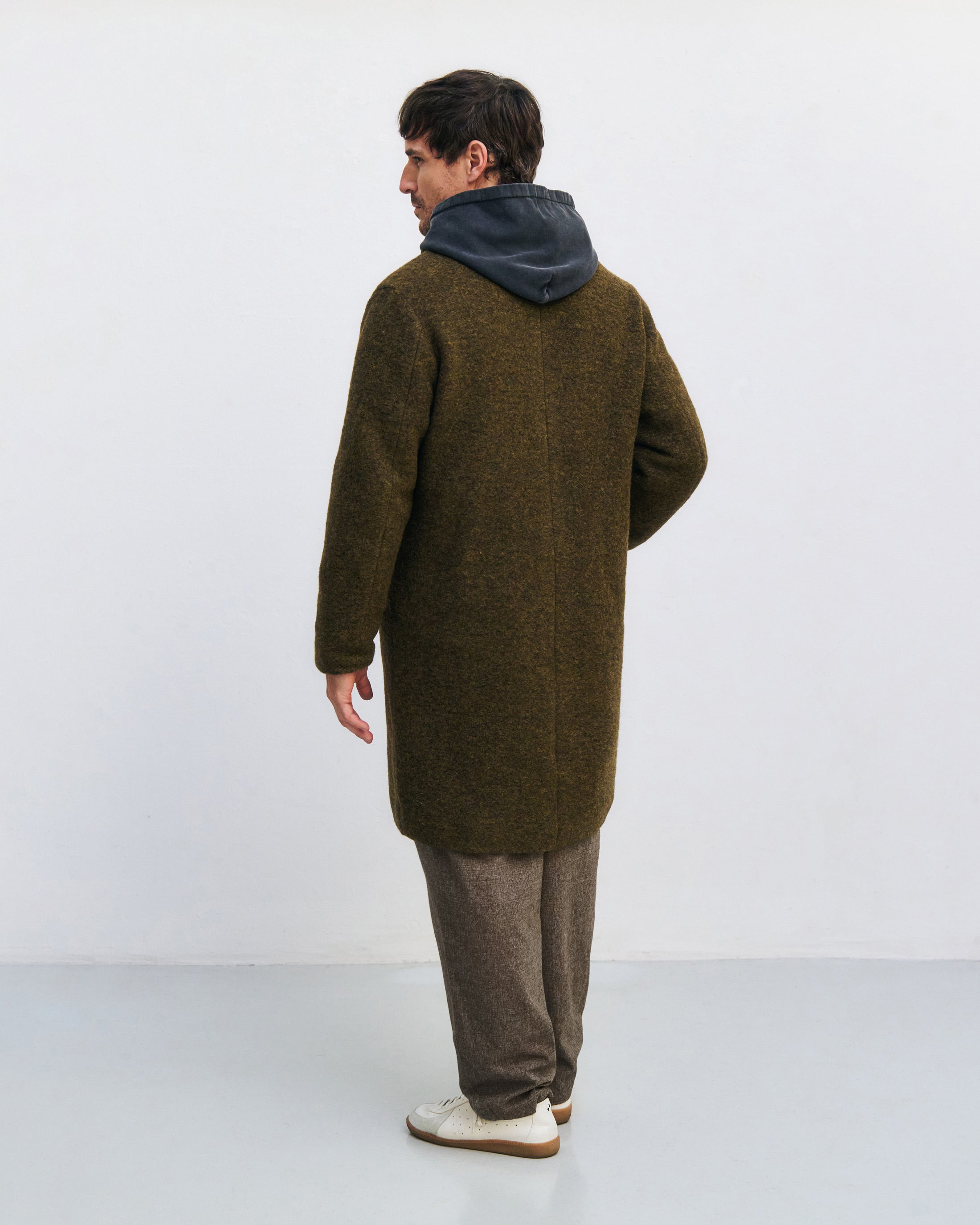 Mantel Bio Wollmischung - Dunkelgrün
