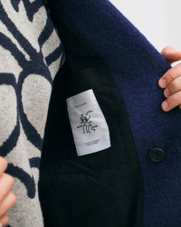 Mantel Bio Wollmischung - Royalblau