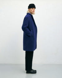Mantel Bio Wollmischung - Royalblau