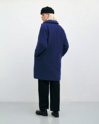 Mantel Bio Wollmischung - Royalblau