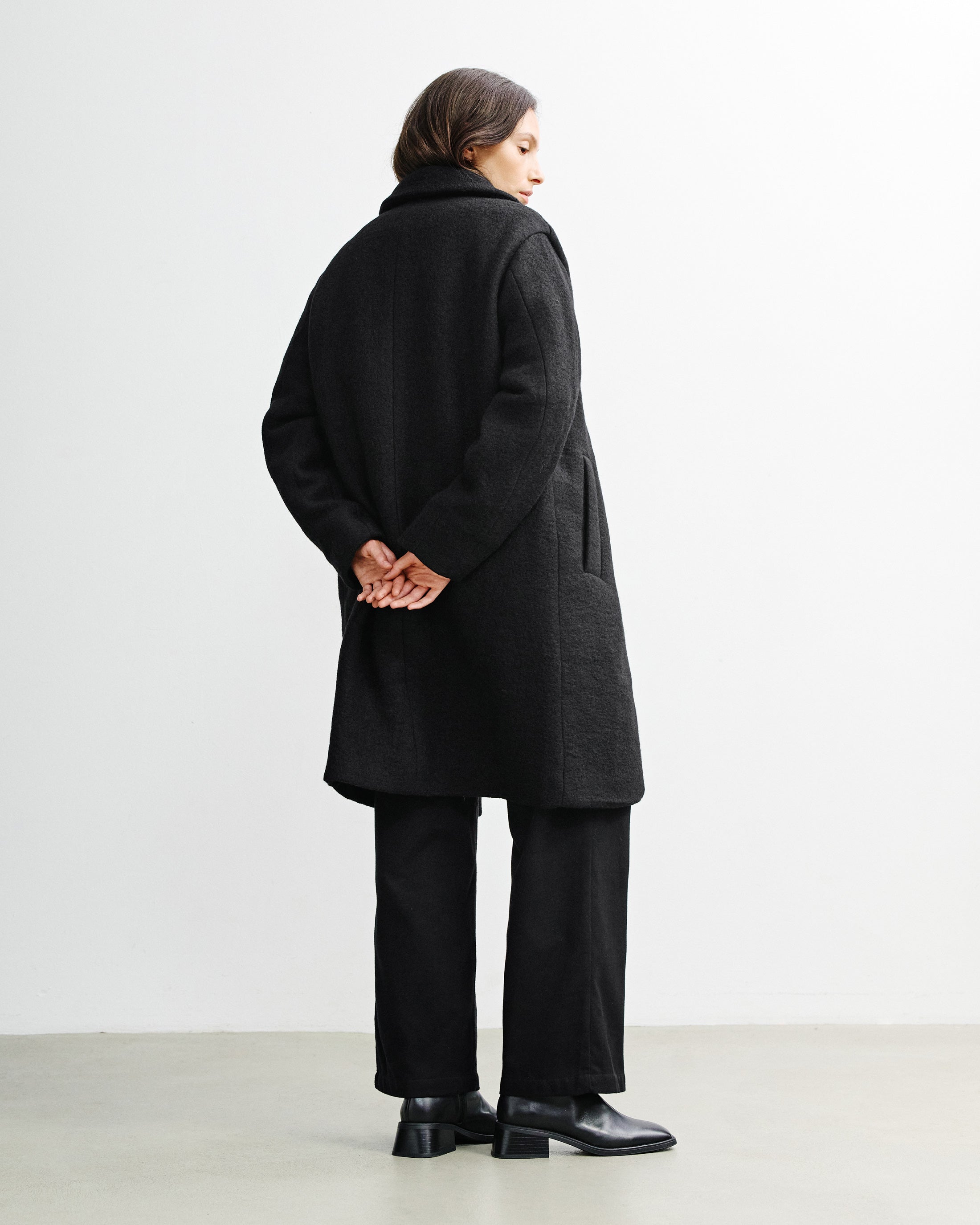 Mantel Bio Wolle - Schwarz
