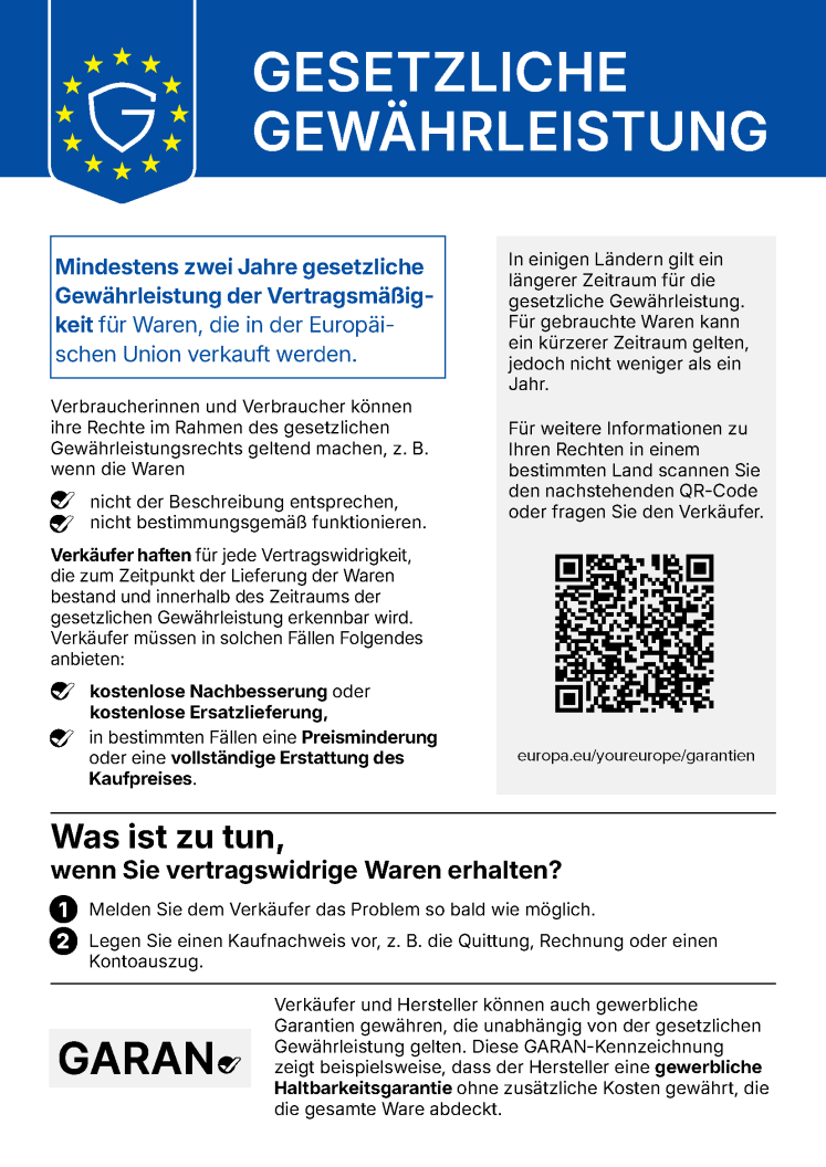 Harmonisierte Mitteilung zum gesetzlichen Gewährleistungsrecht