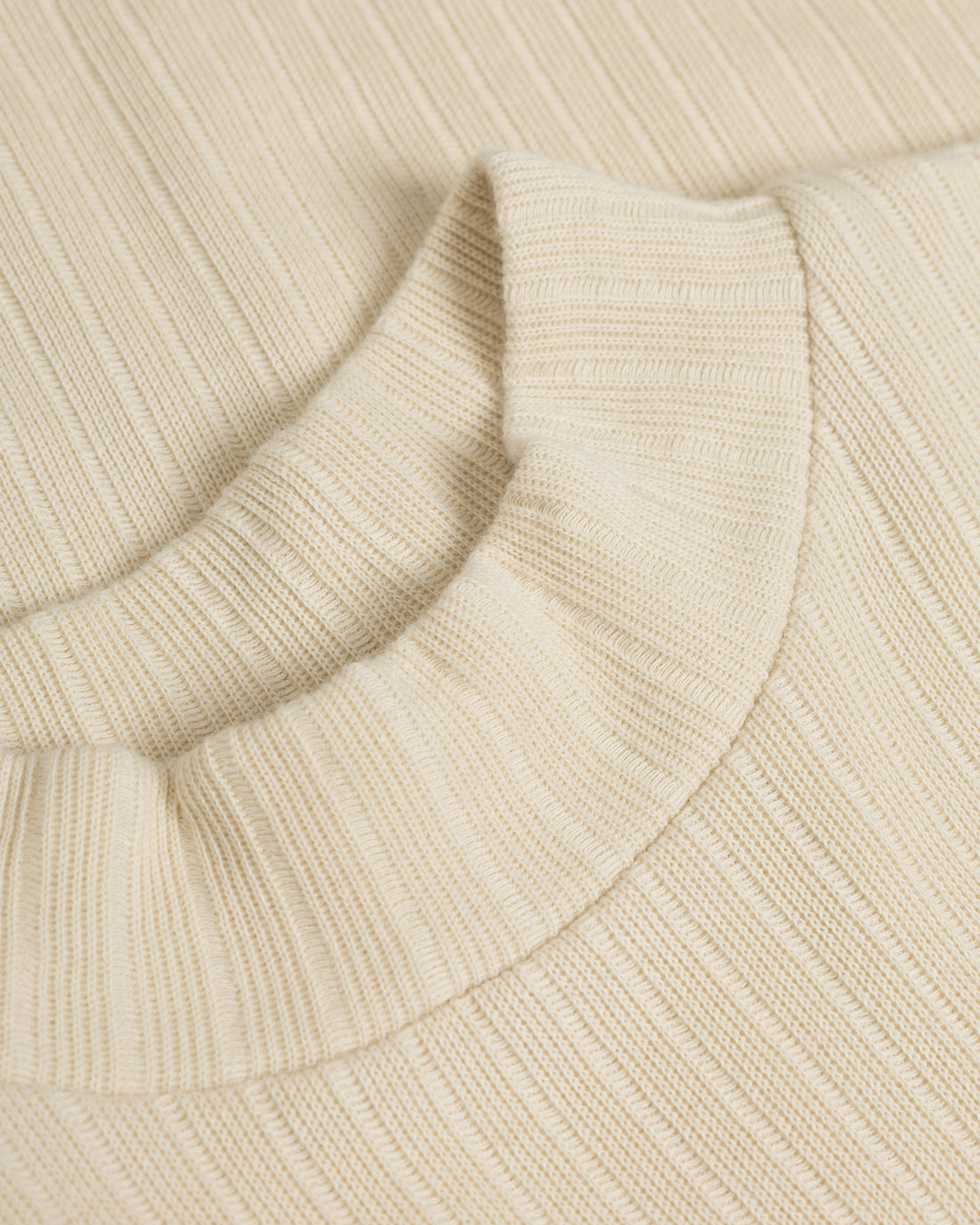 Mockneck Longsleeve Bio Baumwolle - Creme