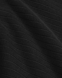 Schweres Mockneck Longsleeve Bio Baumwolle - Schwarz
