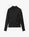 Schweres Mockneck Longsleeve Bio Baumwolle - Schwarz