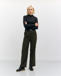 Schweres Mockneck Longsleeve Bio Baumwolle - Schwarz