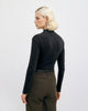 Schweres Mockneck Longsleeve Bio Baumwolle - Schwarz