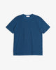 Schweres Geripptes T-Shirt Bio Baumwolle - Royalblau
