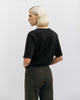 Schweres Geripptes T-Shirt Bio Baumwolle - Schwarz