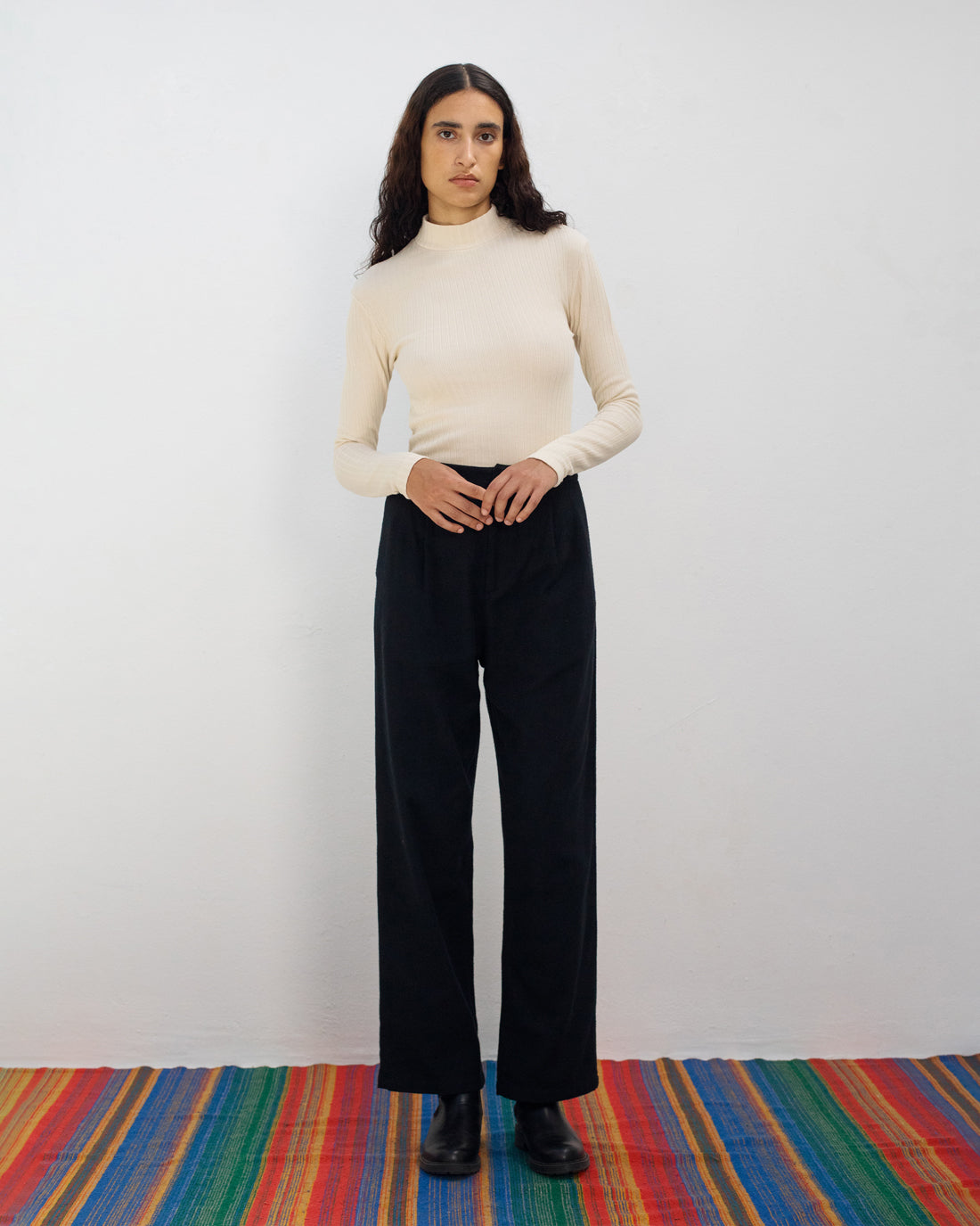 Mockneck Longsleeve Bio Baumwolle - Creme
