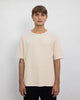 Schweres Geripptes T-Shirt Bio Baumwolle - Creme