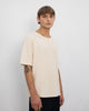 Schweres Geripptes T-Shirt Bio Baumwolle - Creme