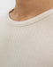 Schweres Geripptes T-Shirt Bio Baumwolle - Creme