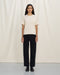 Schweres Geripptes T-Shirt Bio Baumwolle - Creme