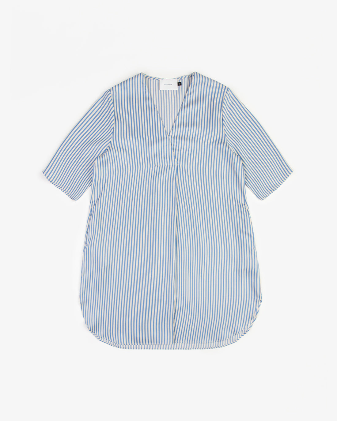 Rotholz Kaftan Kleid Lyocell - Blau Gestreift