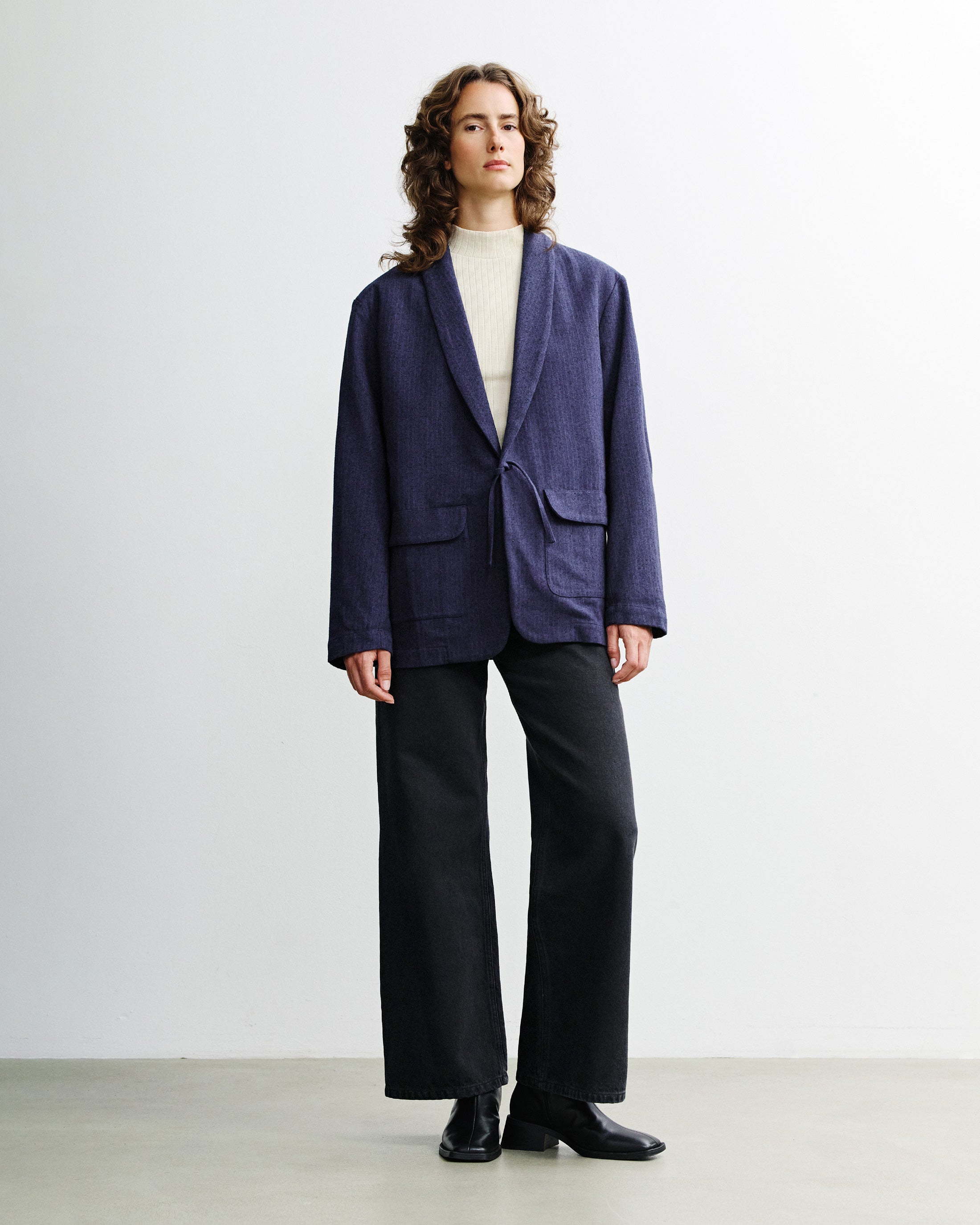 Kimono Blazer Bio Baumwolle - Blau