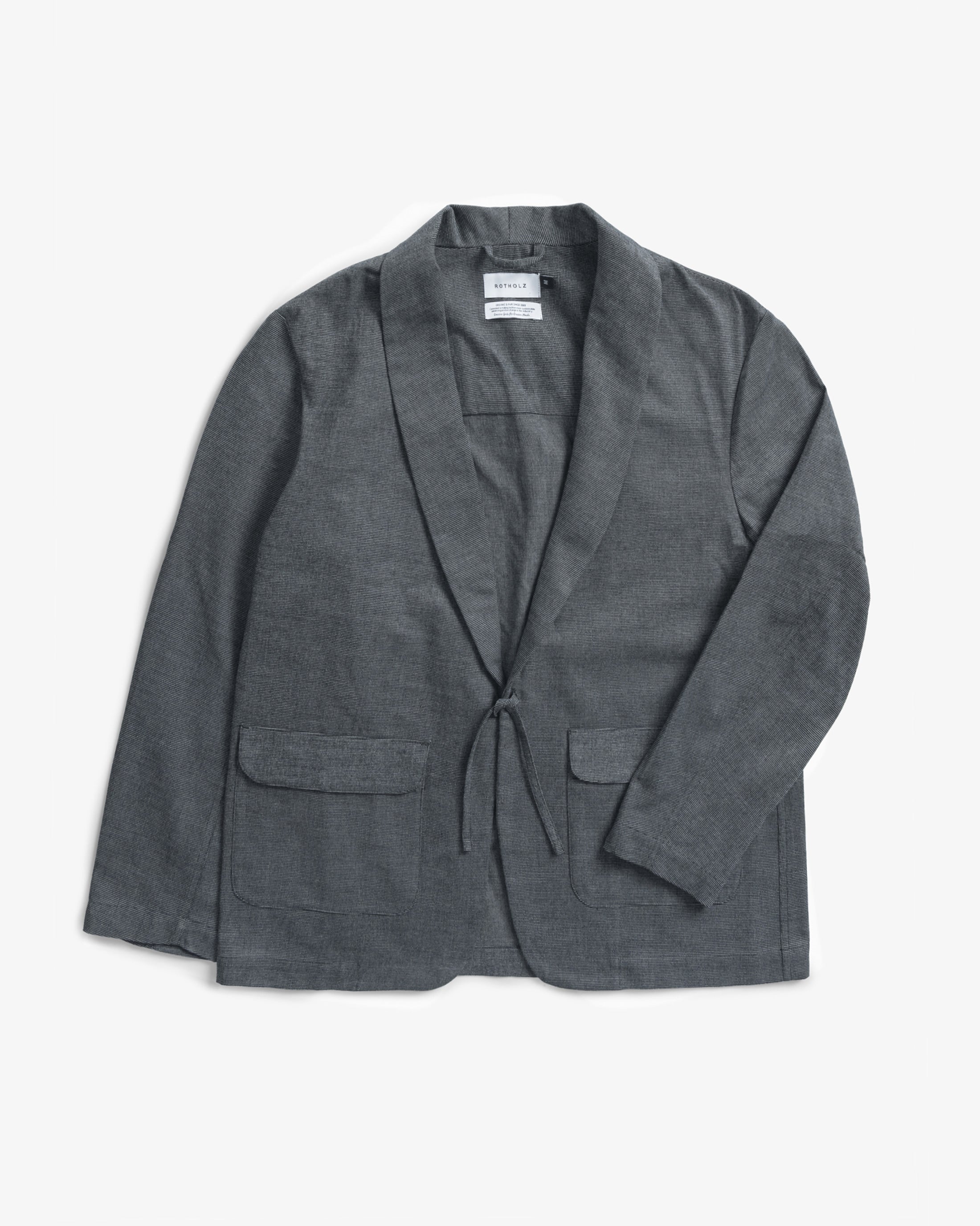 Kimono Blazer Bio Baumwolle - Grau Melange