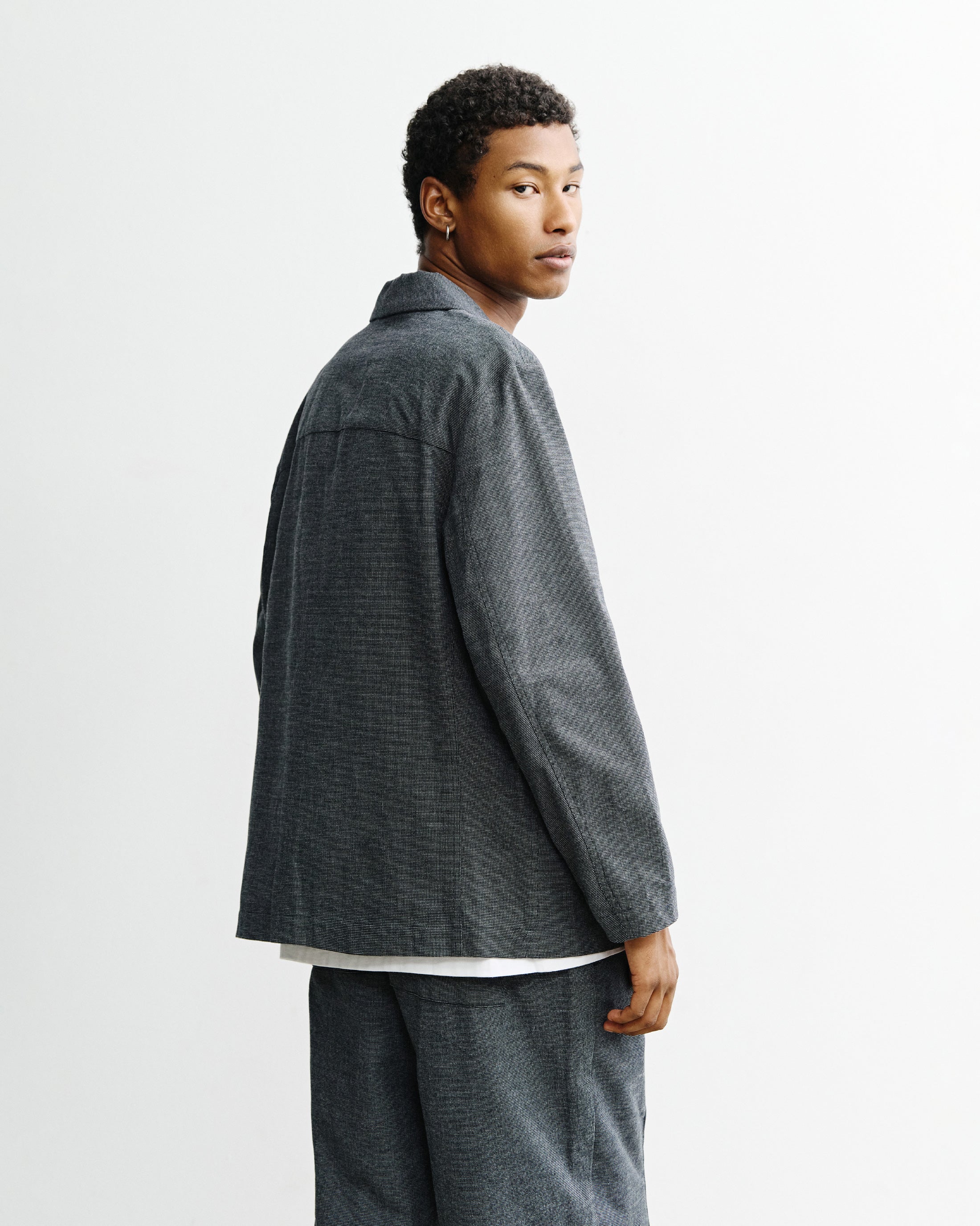 Kimono Blazer Bio Baumwolle - Grau Melange