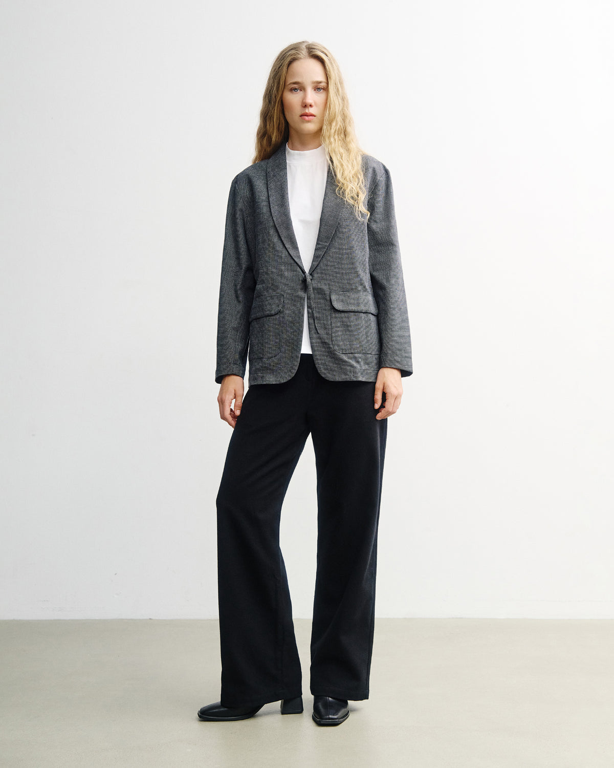 Kimono Blazer Bio Baumwolle - Grau Melange