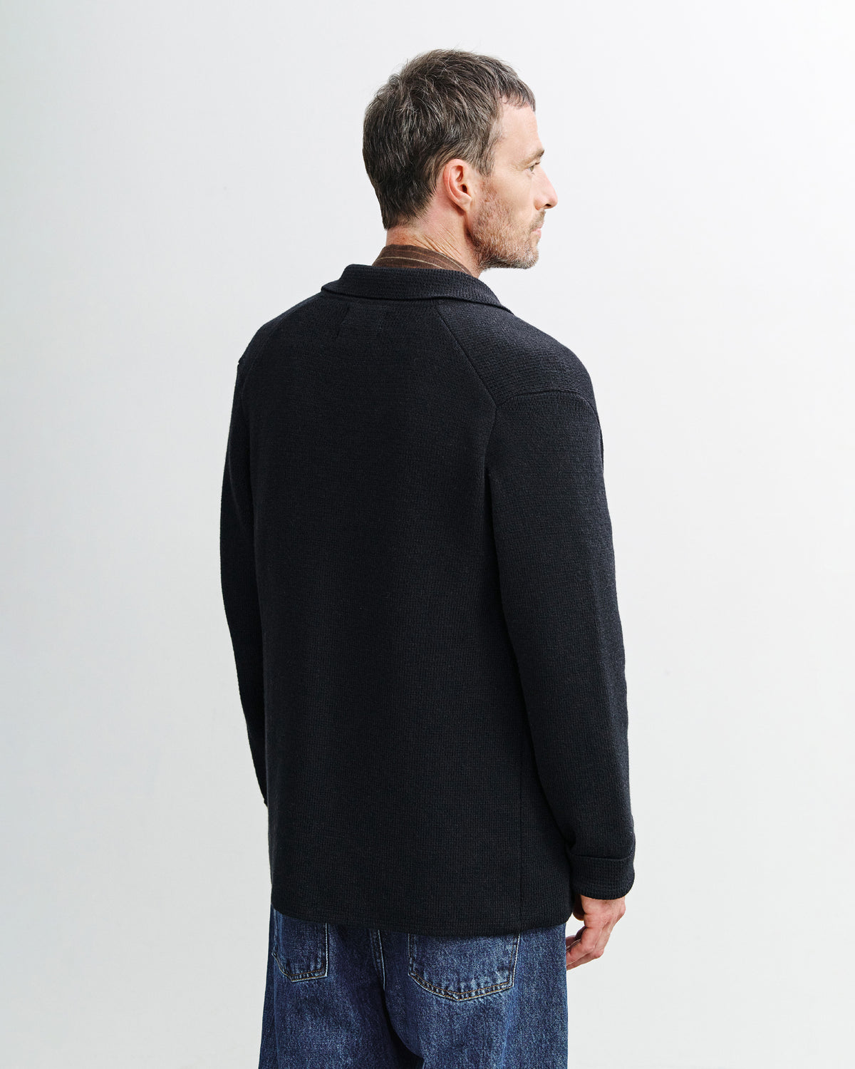 Strickjacke Recycelte Wolle - True Black