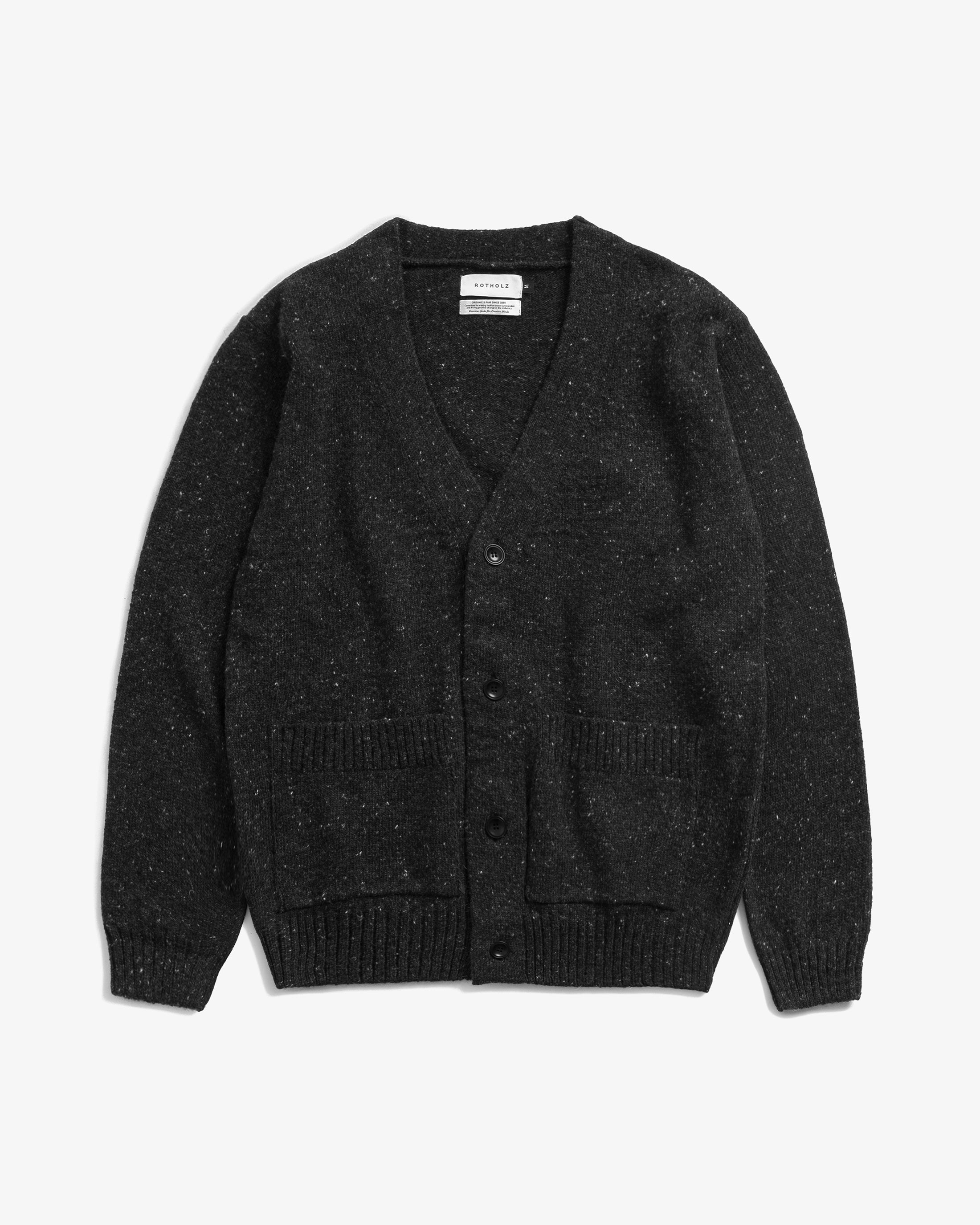 Strick Cardigan Merinowolle - Schwarz