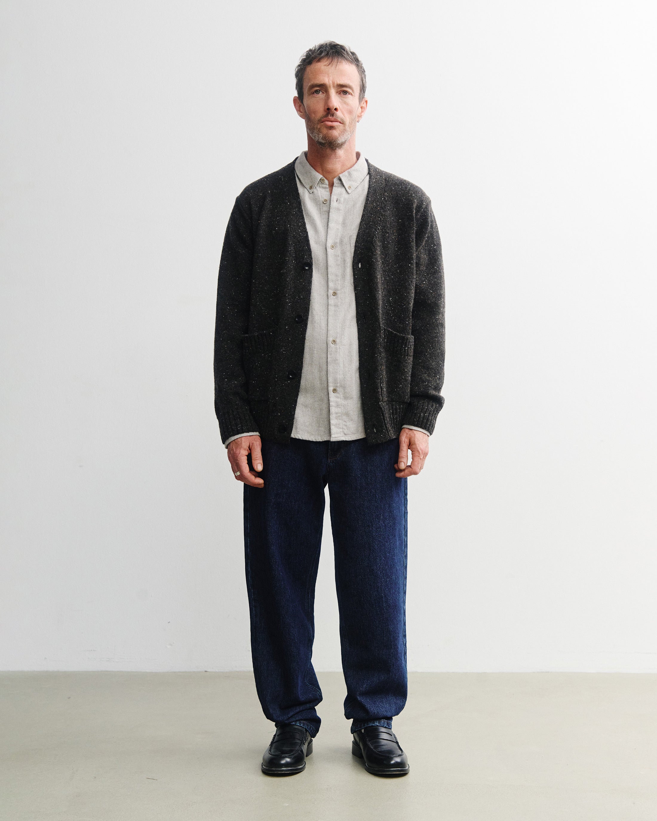 Strick Cardigan Merinowolle - Schwarz