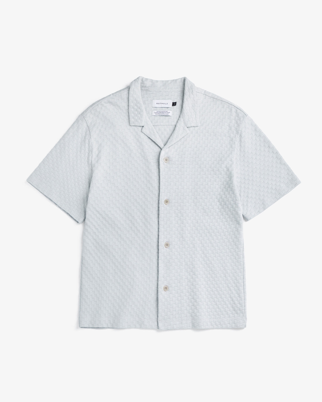 Gestricktes Bowling Shirt Bio Baumwolle - Grau