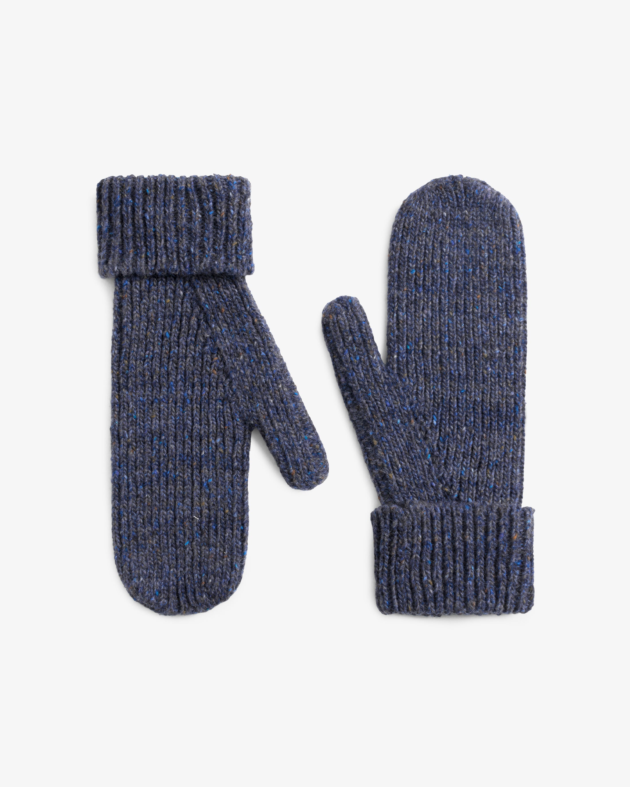Gestrickte Handschuhe Merinowolle - Blau