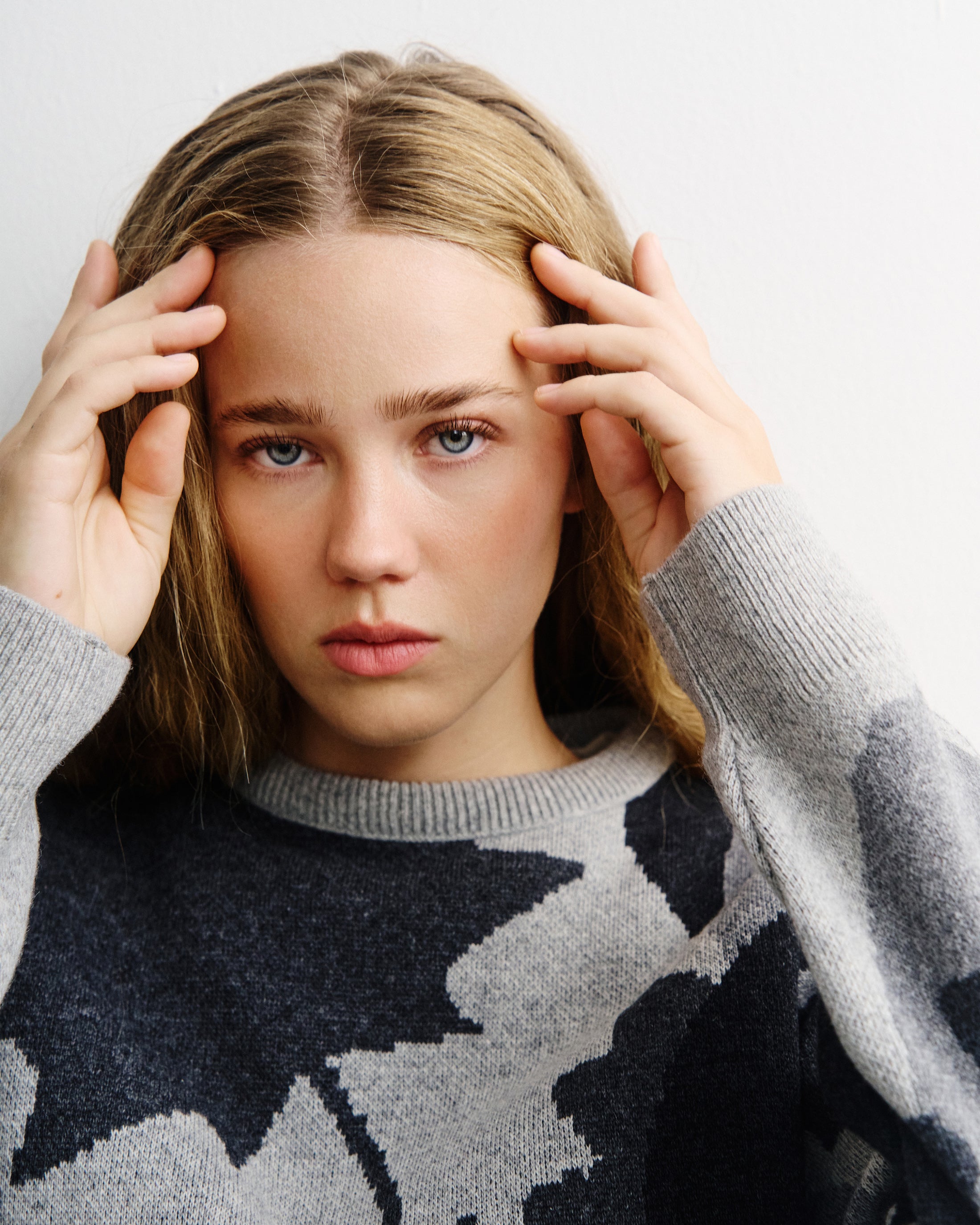 Strickpullover Recycelte Wolle - Grau