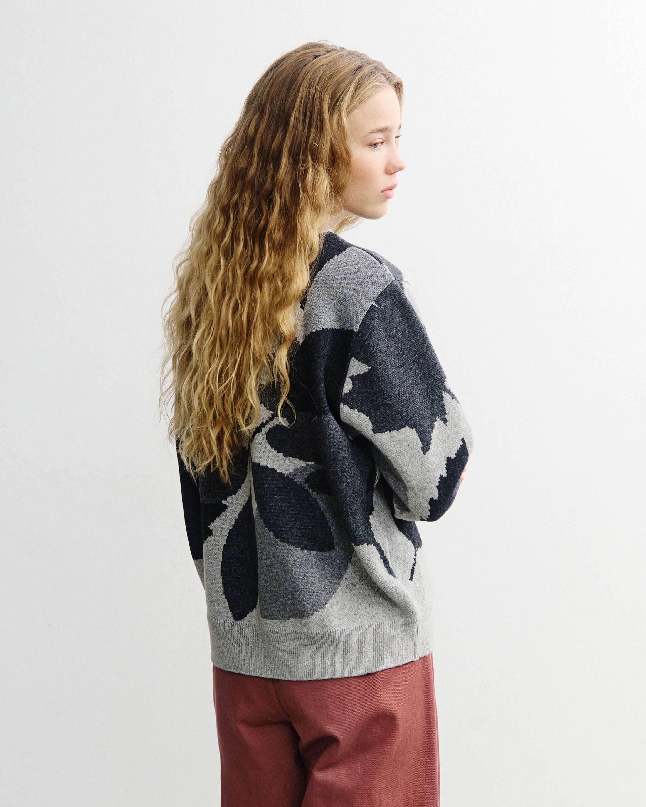 Strickpullover Recycelte Wolle - Grau