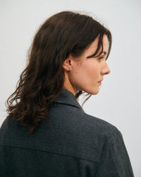 Leichte Jacke Bio Baumwolle - Herringbone Grau