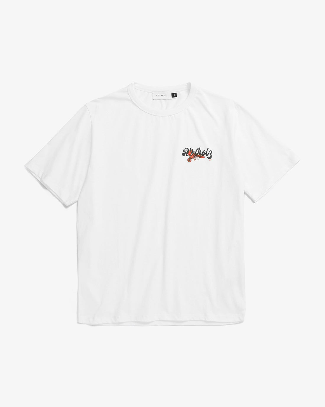 Rotholz Lobster Logo T-Shirt Bio Baumwolle - Weiß