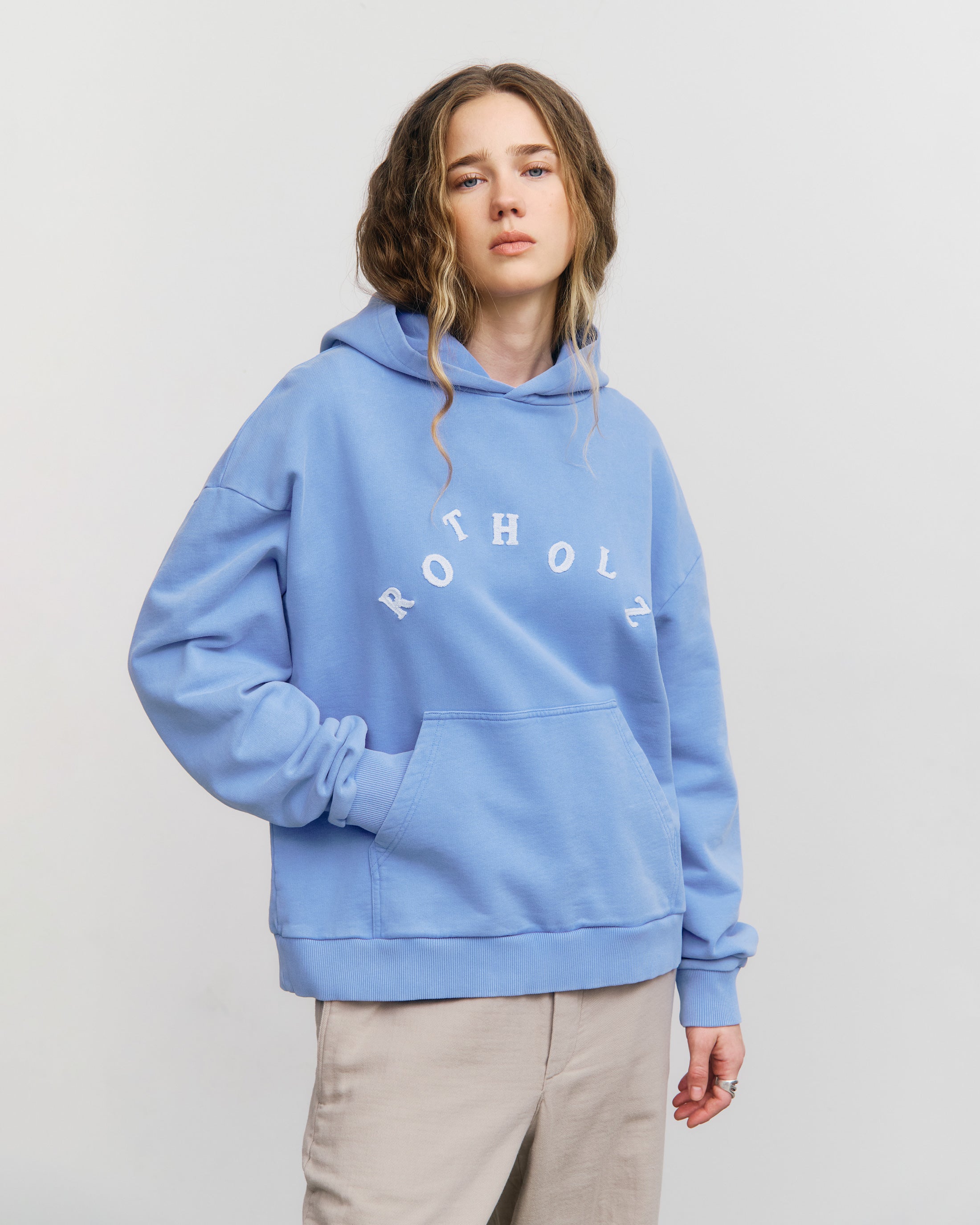 Logo Hoodie Bio Baumwolle - Hellblau