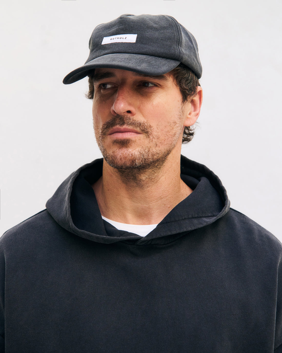 Logo Hoodie Bio Baumwolle - Washed Black