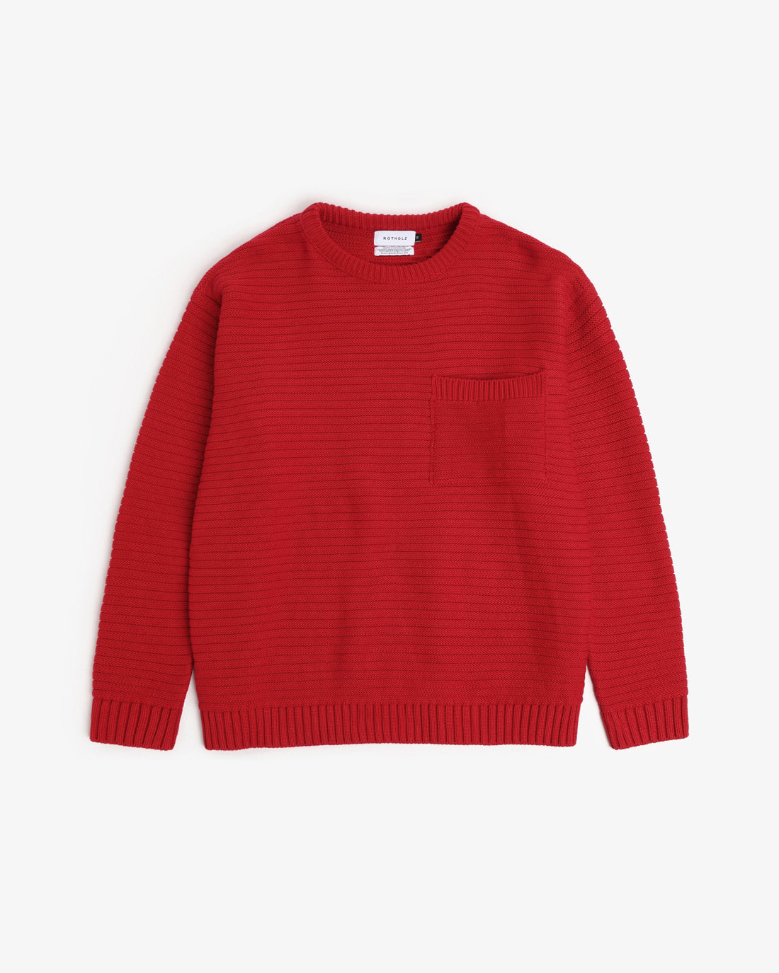 Gerippter Strickpullover Bio Baumwolle - Rot