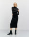 Schweres Mockneck Kleid Bio Baumwolle - Schwarz