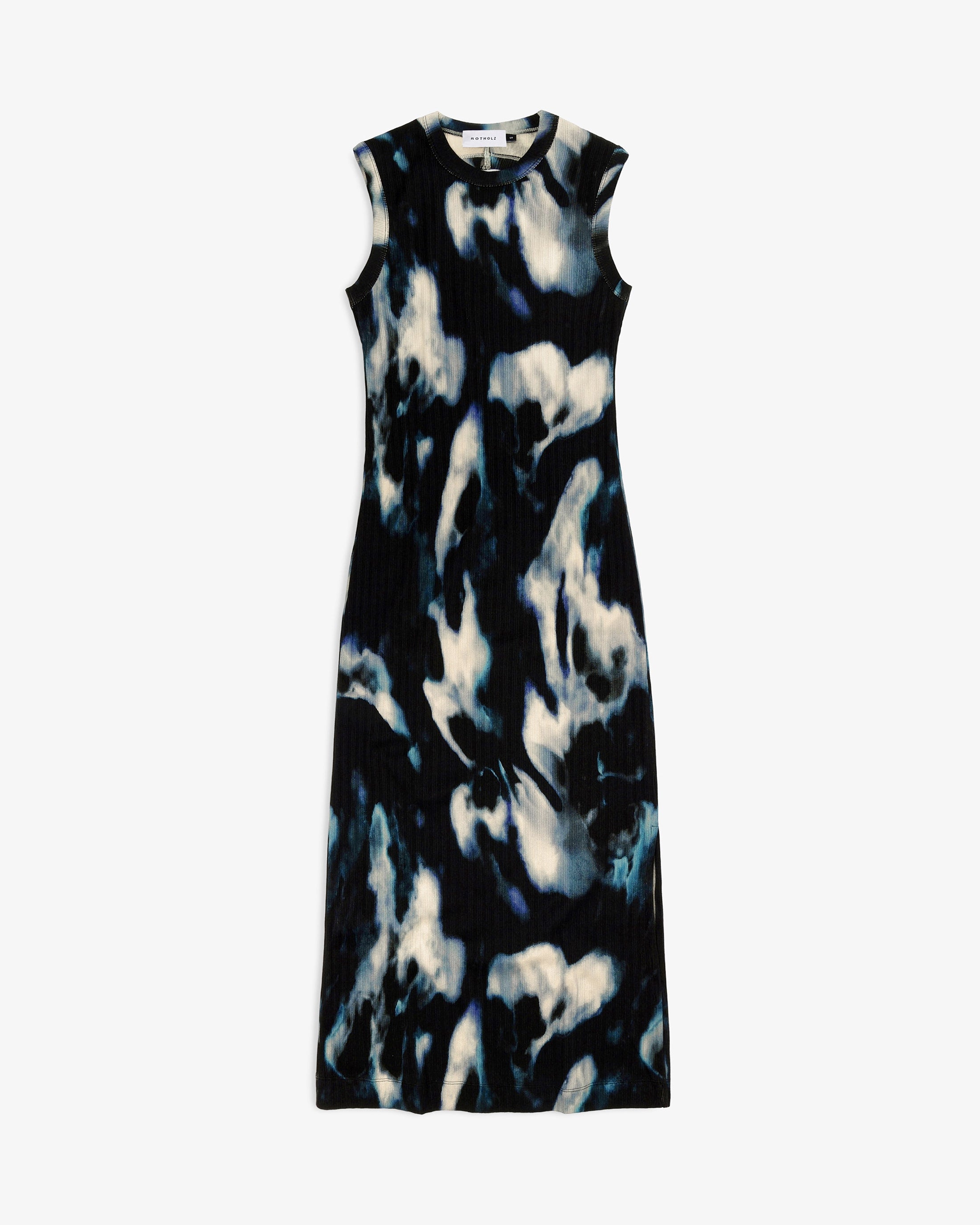 Geripptes Maxi Kleid Bio Baumwolle - Tie Dye