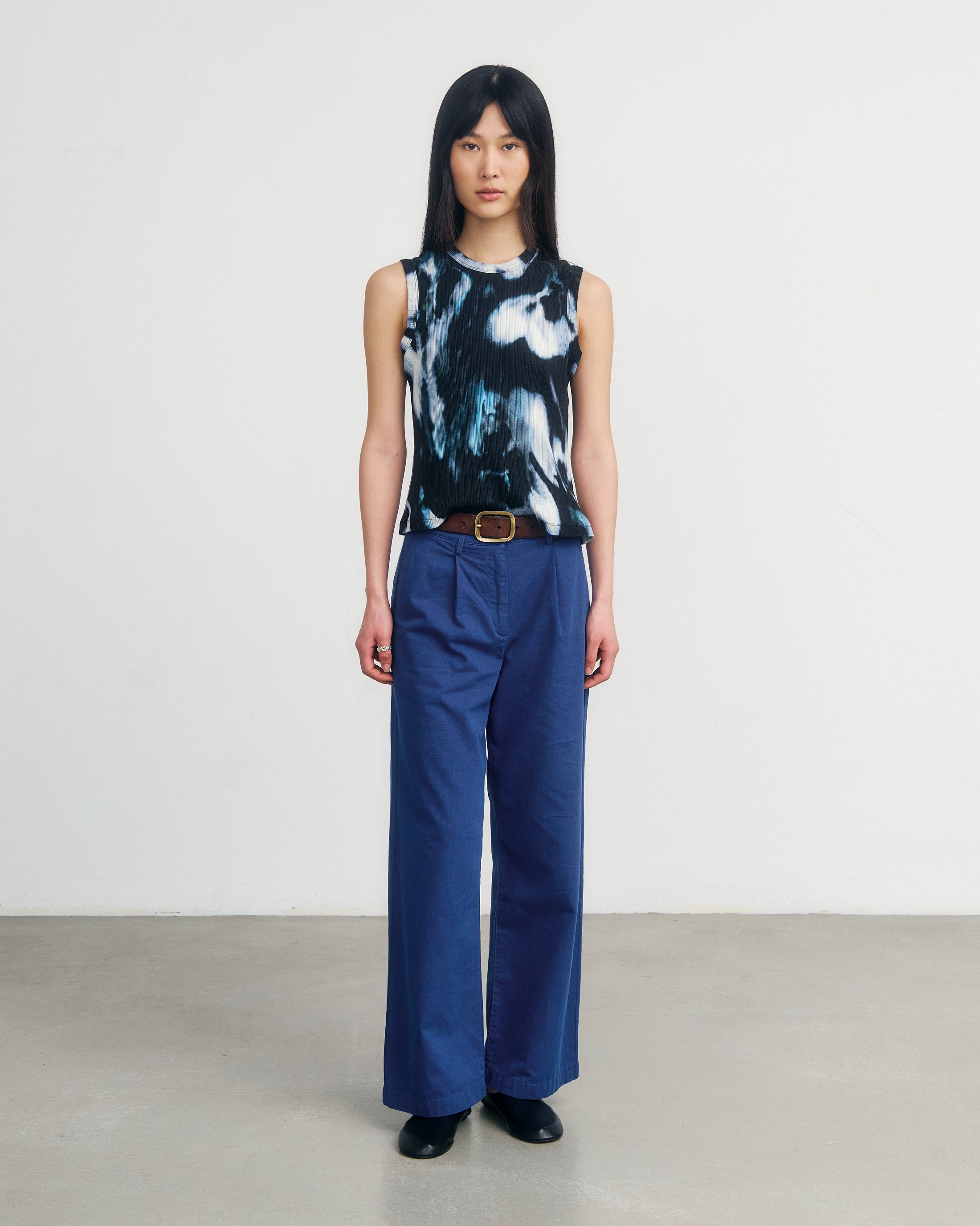 Geripptes Top Bio Baumwolle - Tie Dye