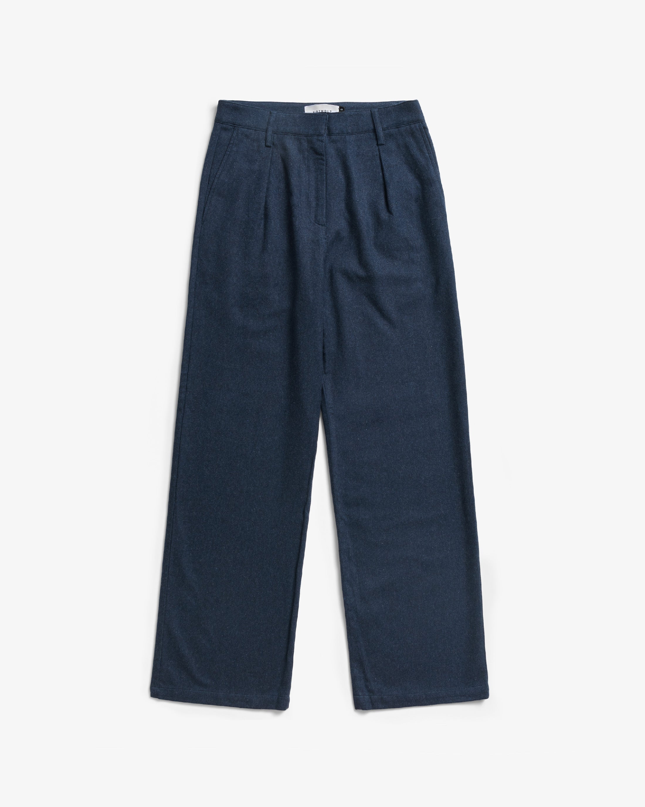 High-Waist Flanellhose Bio Baumwolle - Dunkelblau