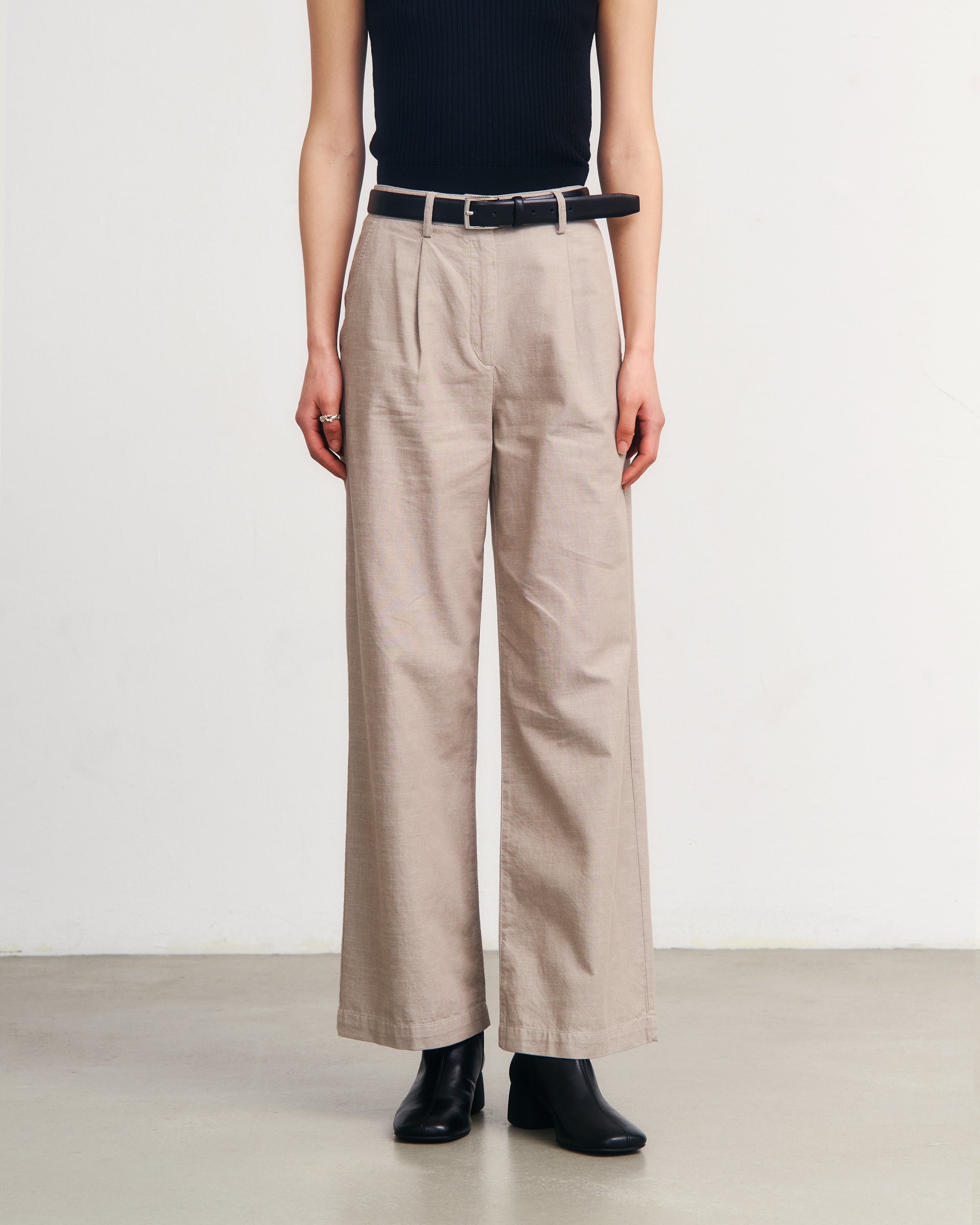 High Waist Hose Bio Baumwolle - Sand