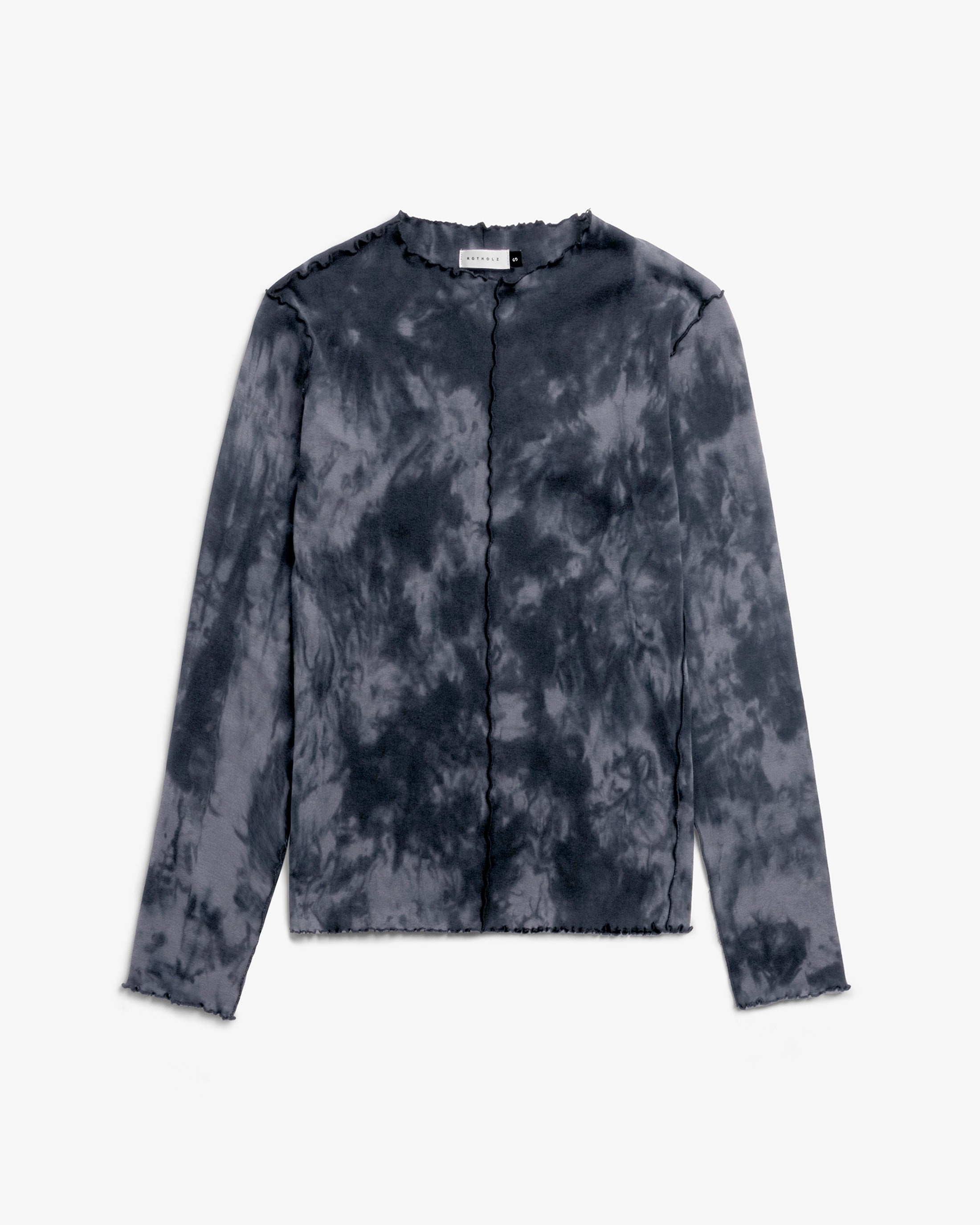 Pin-Tucked Long-Sleeve Bio Baumwolle - Batik Schwarz