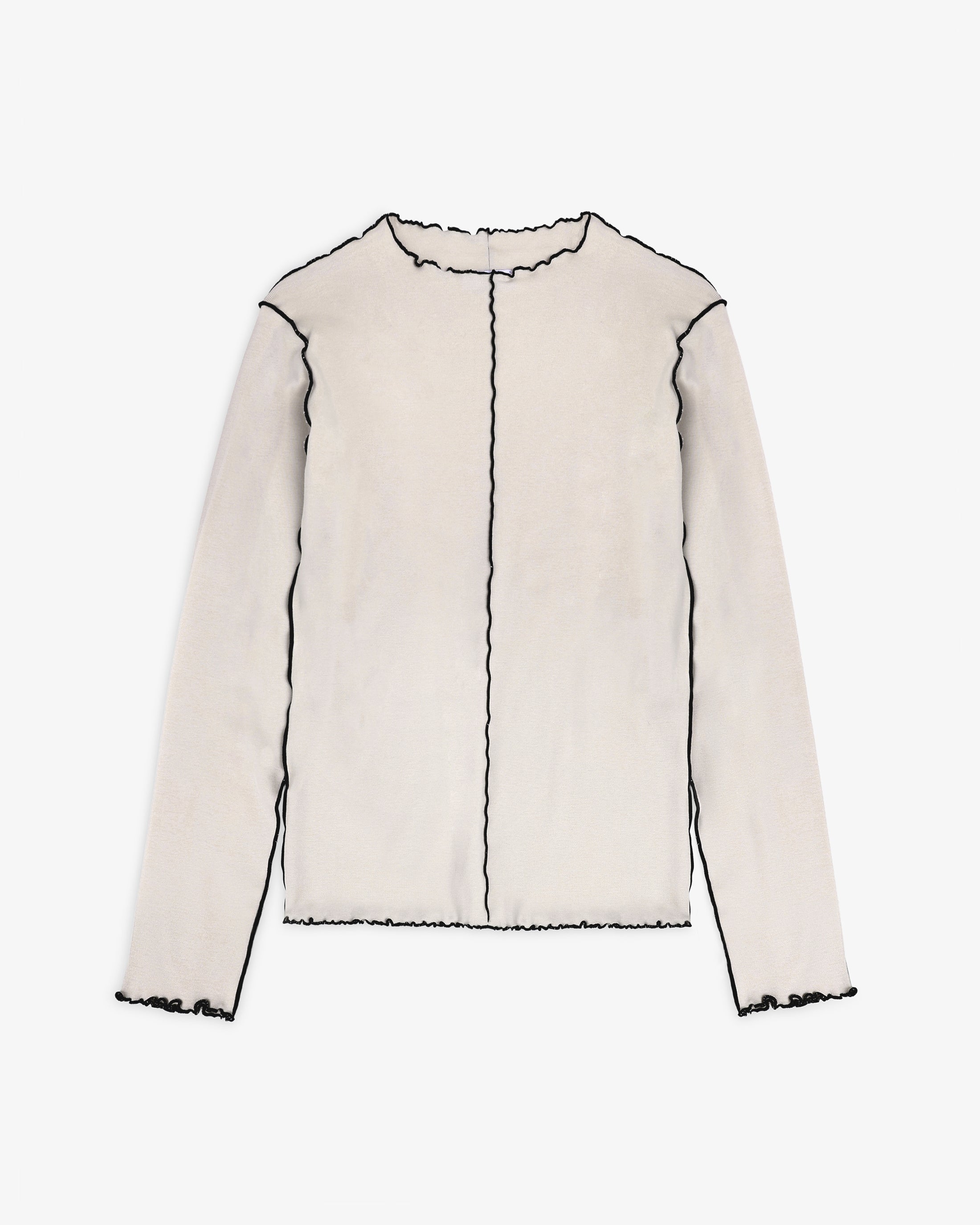 Pin-Tucked Long-Sleeve - Weiß